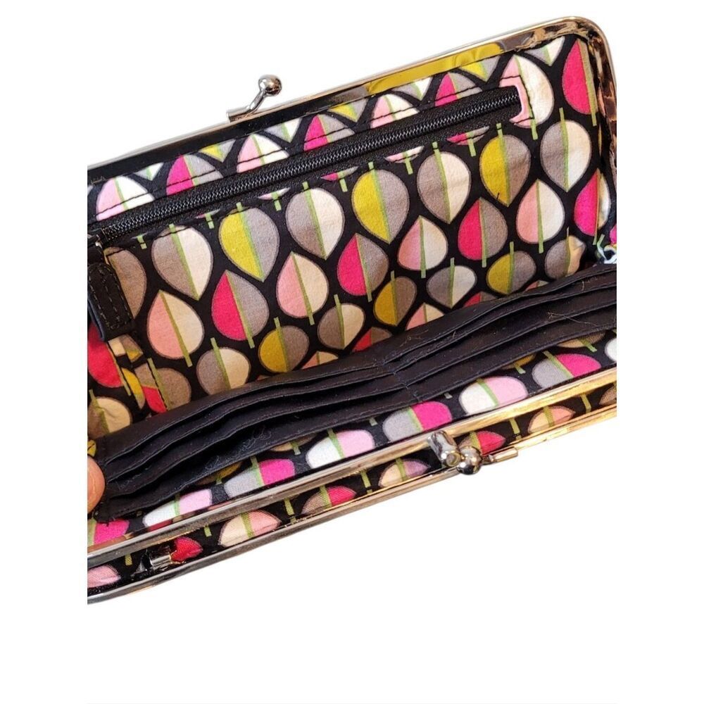 Vera Bradley Black Quilted Chain Strap Shoulder Wallet - Picture 4 of 5